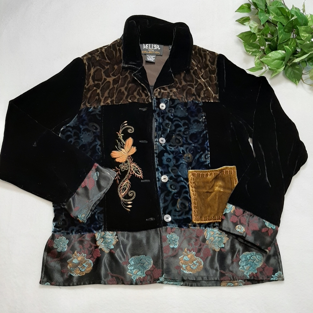 Melissa Collection Velvet‎ Color Block Top  XS - Picture 4 of 11